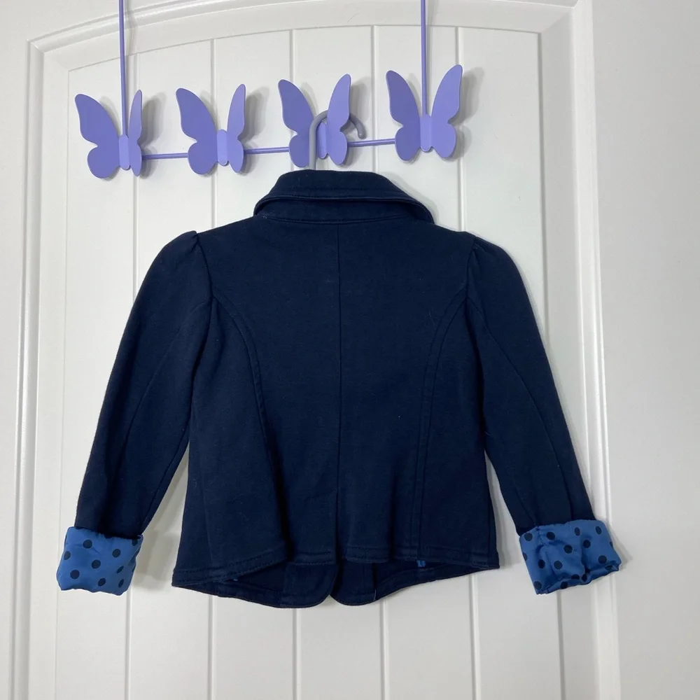 EUC Baby GAP toddler boy’s navy blue button front relaxed blazer jacket 18-24 mo